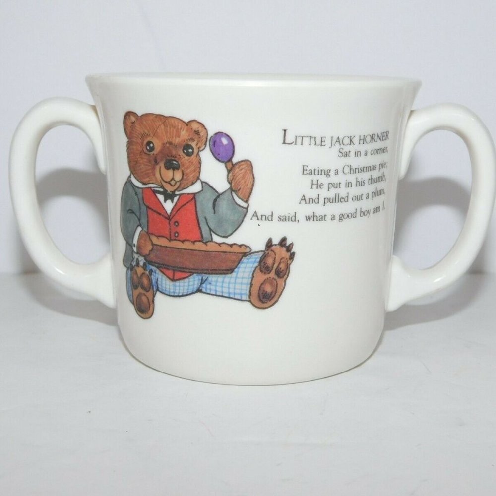 Vintage Mother Goose Childs Mug Cup two Handles 1986 Shafford